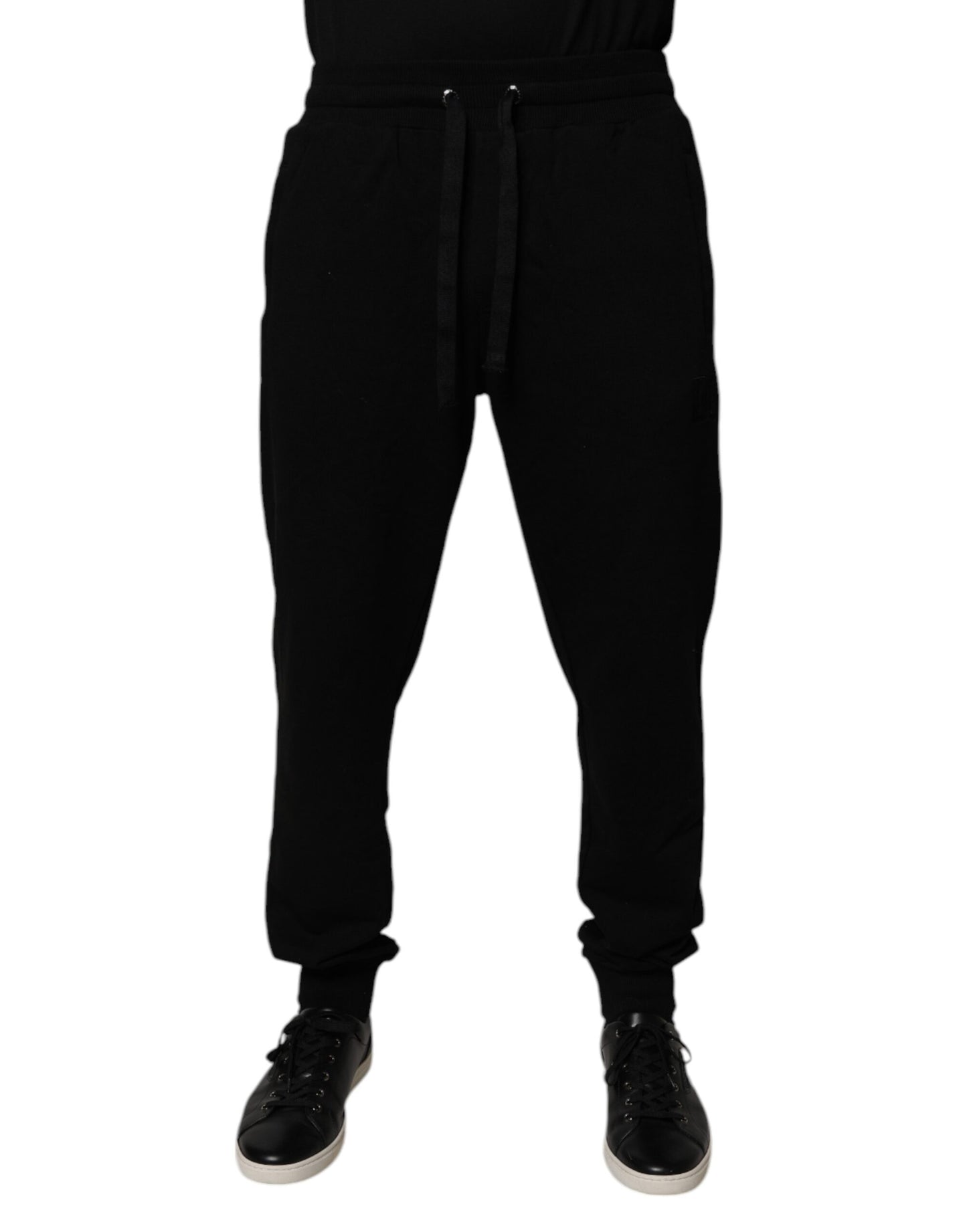 Dolce &amp; Gabbana Black Cotton Mid Waist Jogger Sweatpants Pants