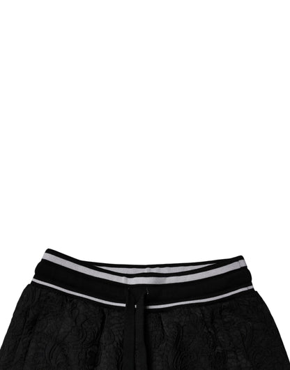 Dolce &amp; Gabbana Black Mid Waist Jogger Men Sweatpants Pants