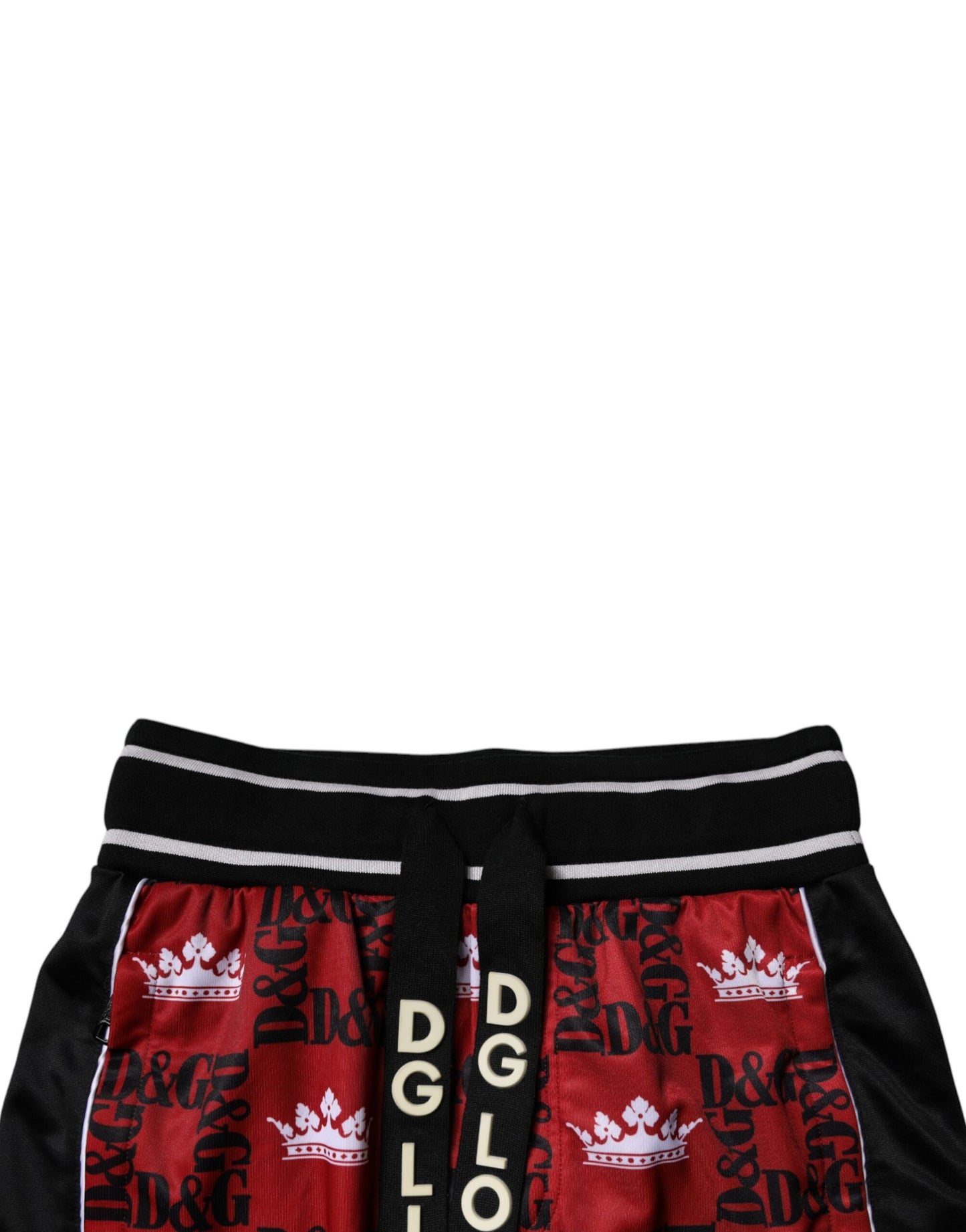 Dolce &amp; Gabbana Red Crown Logo Monogram Men Sweatpants Pants