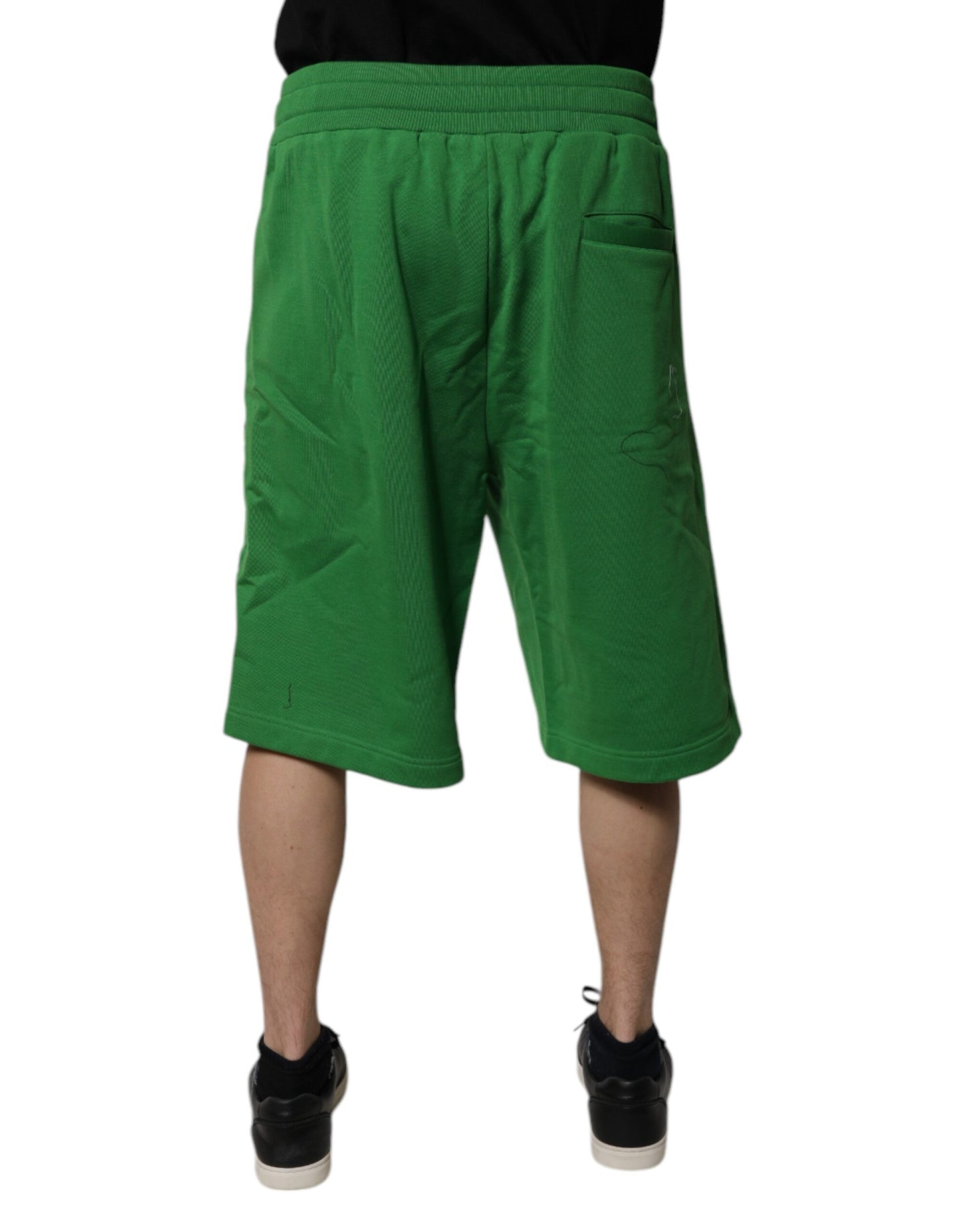 Dolce &amp; Gabbana Grüne Herren-Sweatshorts aus Baumwolle, Bermudashorts