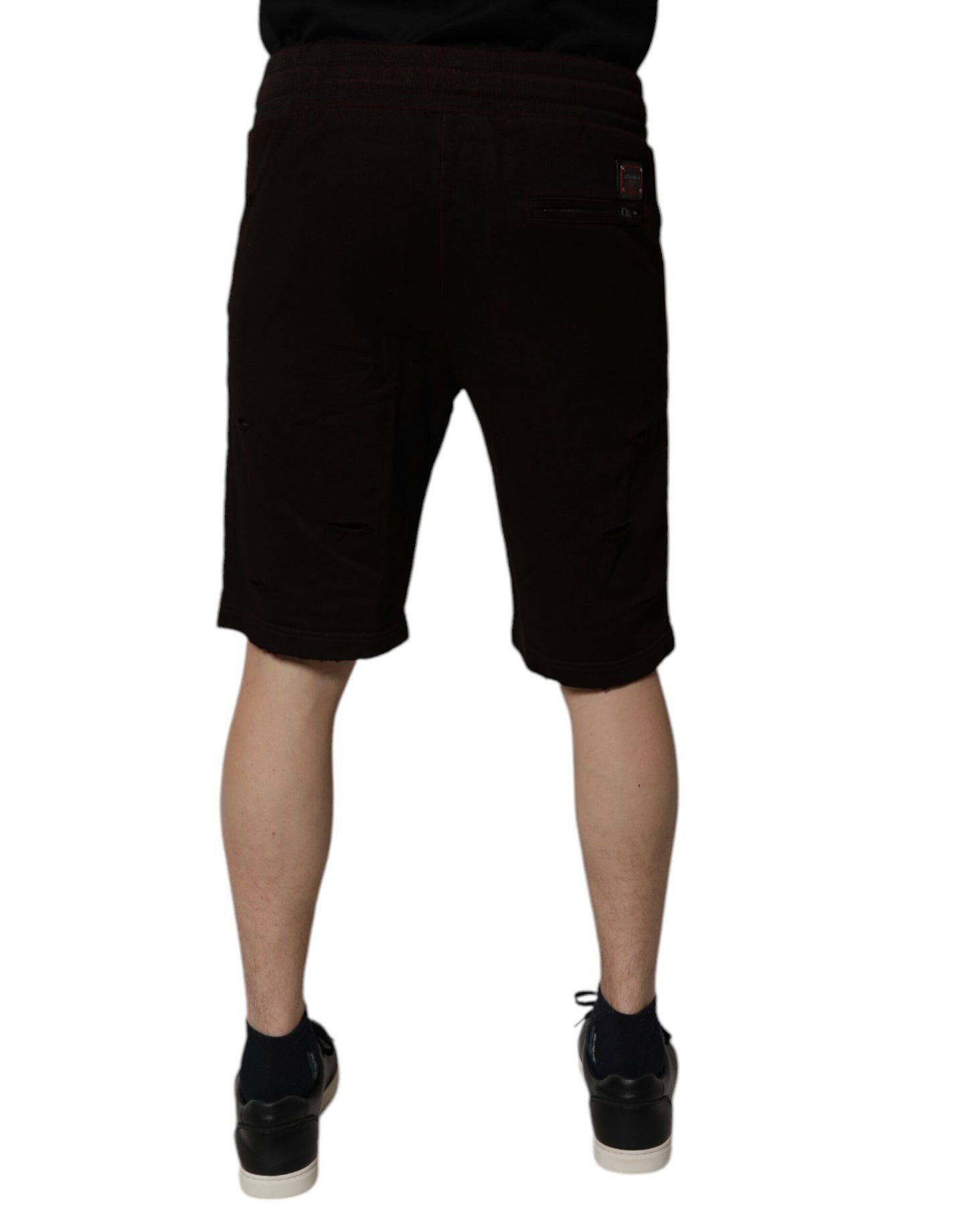 Dolce &amp; Gabbana Kastanienbraune Baumwoll-Sweatshorts Herren Bermudashorts