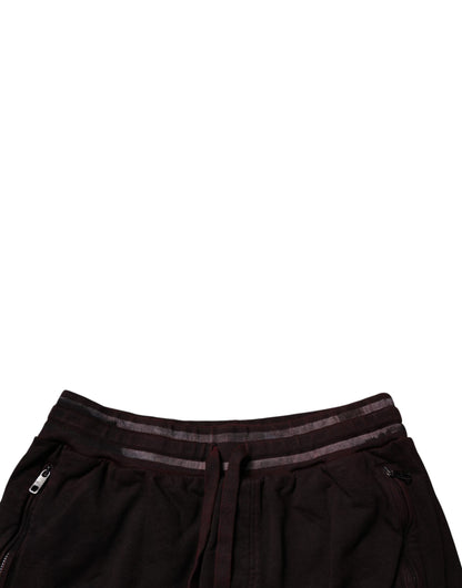 Dolce &amp; Gabbana – Bermudashorts aus Baumwolle mit Logo-Schild in Kastanienbraun für Herren