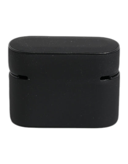 Dolce &amp; Gabbana – Airpods-Hülle aus Silikon mit geprägtem Logo in Schwarz und Gelb