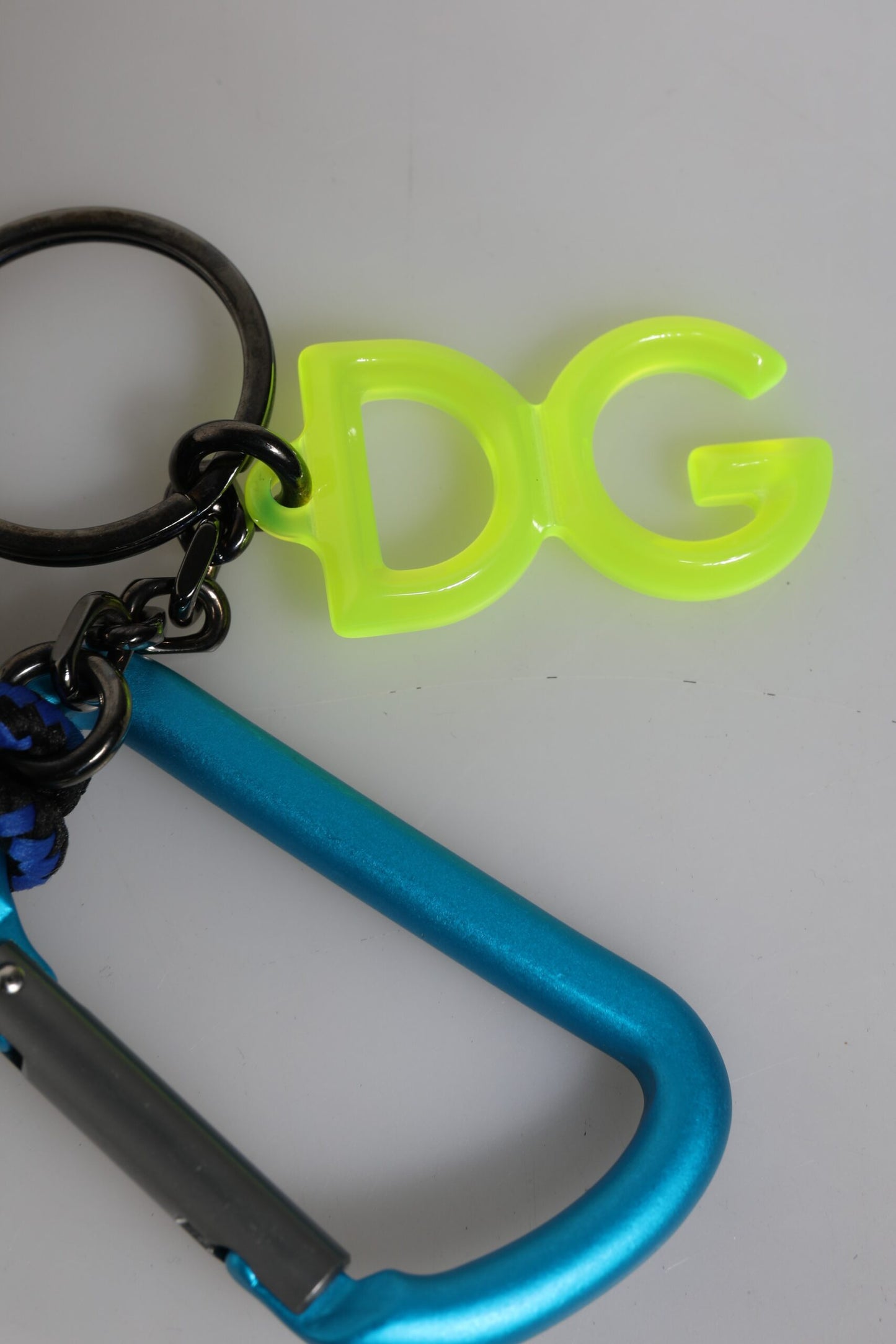 Dolce &amp; Gabbana Multicolor Tape String DG Logo Keychain Polyester Keyring