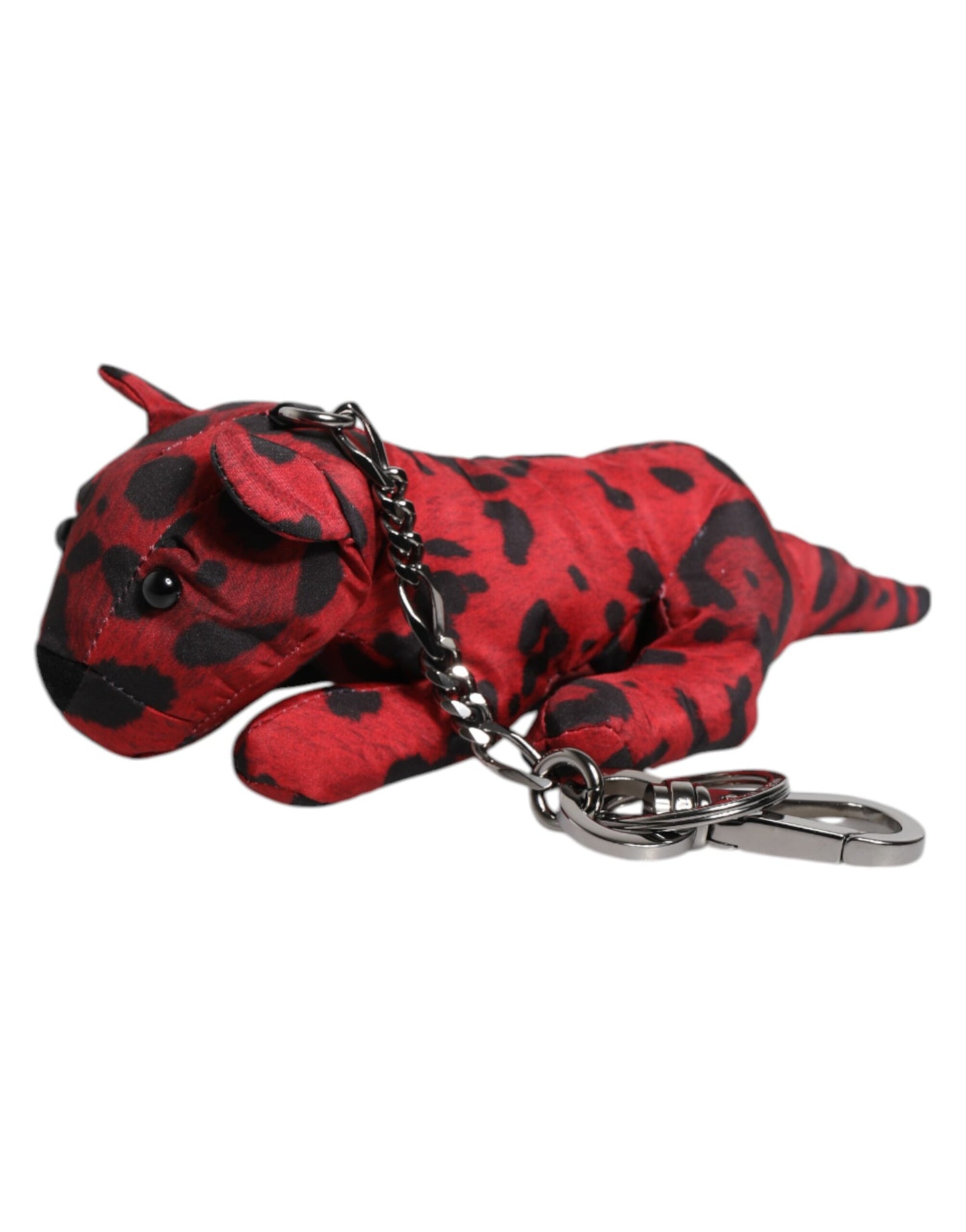 Dolce &amp; Gabbana Red Black Polyester Animal Silhouette Keychain Keyring