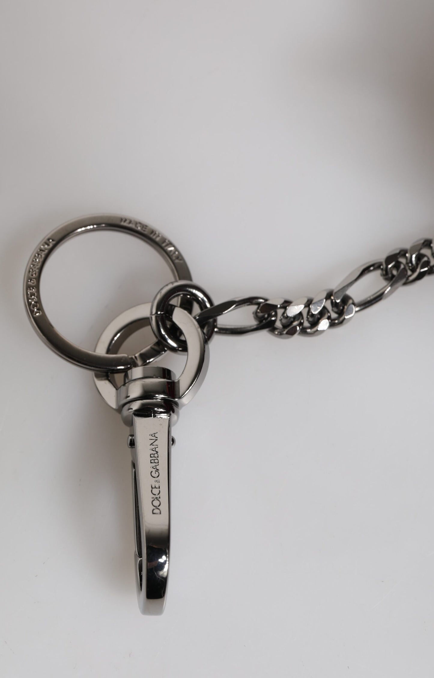Dolce &amp; Gabbana Red Black Polyester Animal Silhouette Keychain Keyring