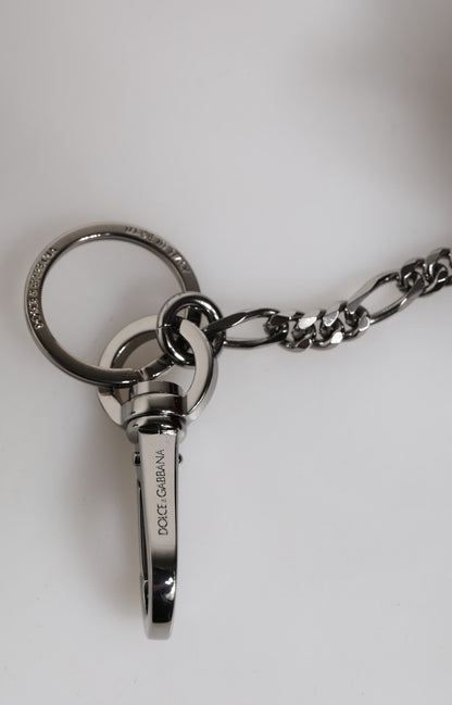 Dolce &amp; Gabbana Red Black Polyester Animal Silhouette Keychain Keyring