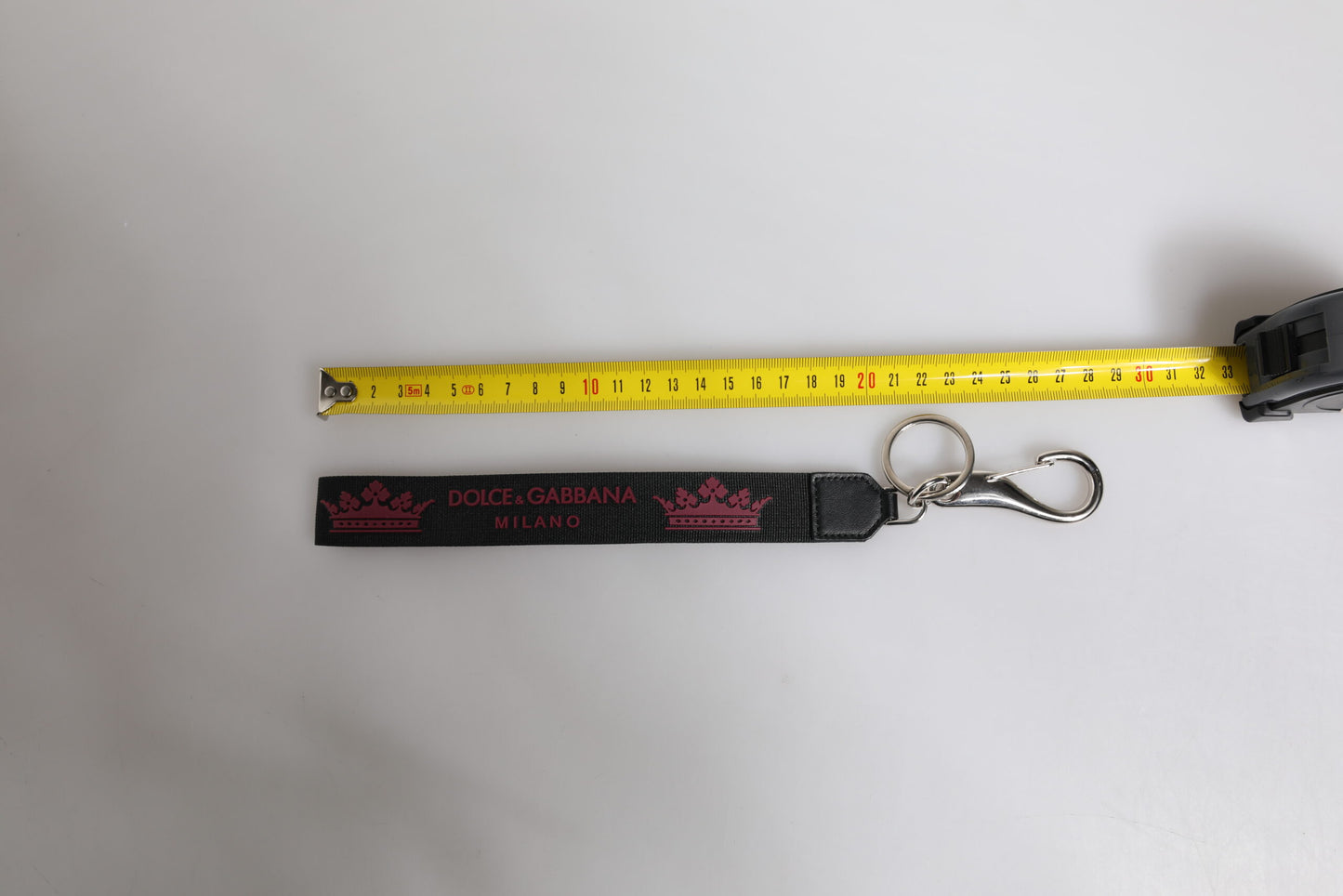 Dolce &amp; Gabbana Black Nylon Logo DG Crown Men's Holder Keychain Keyring