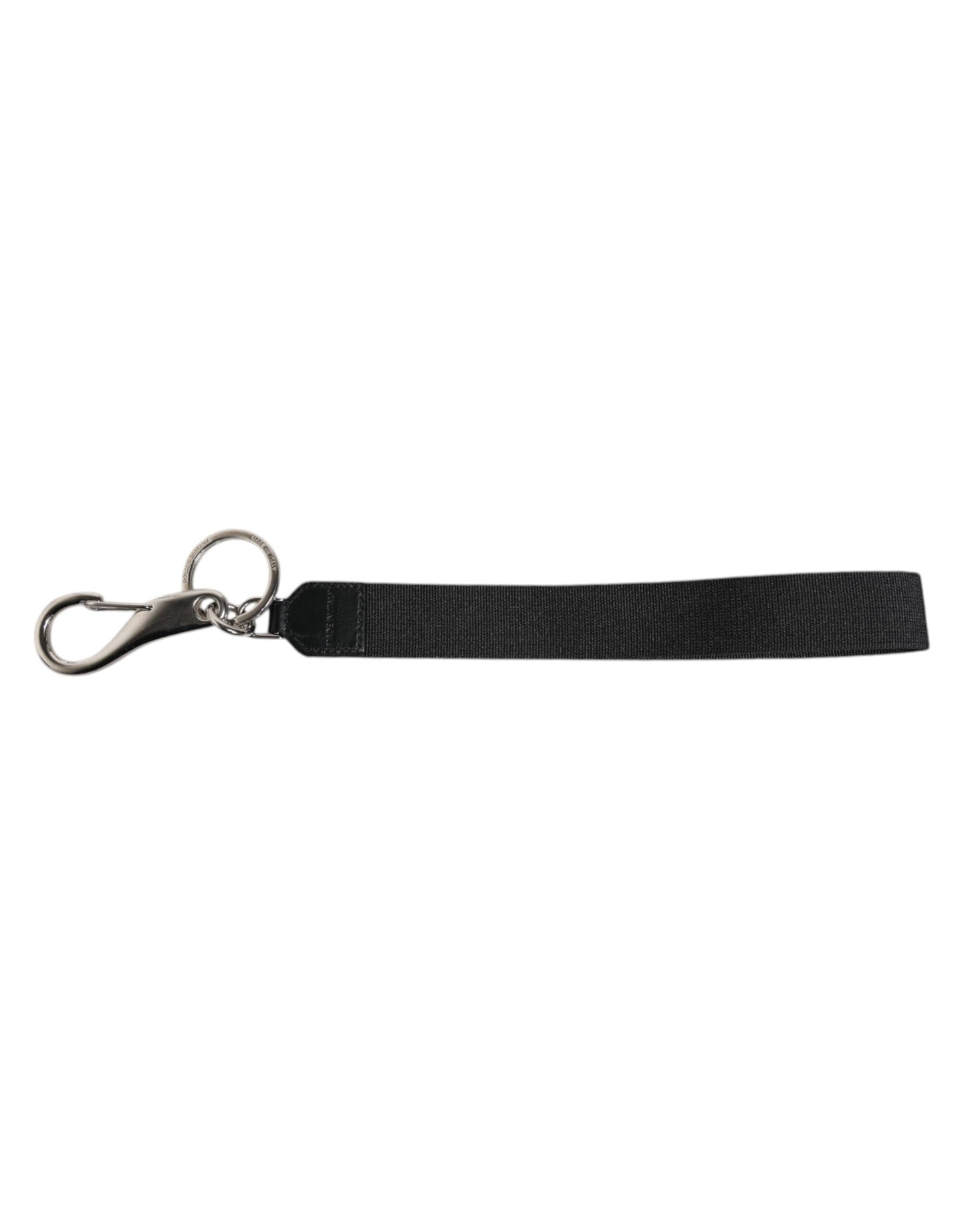 Dolce &amp; Gabbana Black Nylon Logo DG Crown Men's Holder Keychain Keyring