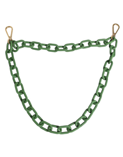 Dolce &amp; Gabbana Grüne Plexy-Acryl-Geldbörsenkette mit klobiger Goldbeschläge