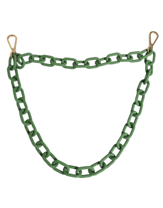 Dolce &amp; Gabbana Grüne Plexy-Acryl-Geldbörsenkette mit klobiger Goldbeschläge