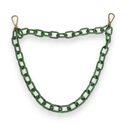 Dolce &amp; Gabbana Grüne Plexy-Acryl-Geldbörsenkette mit klobiger Goldbeschläge