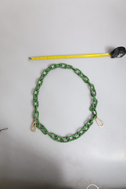 Dolce &amp; Gabbana Grüne Plexy-Acryl-Geldbörsenkette mit klobiger Goldbeschläge