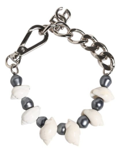 Dolce &amp; Gabbana – Armband mit Muschelanhänger und DG-Logo in Silbertönen