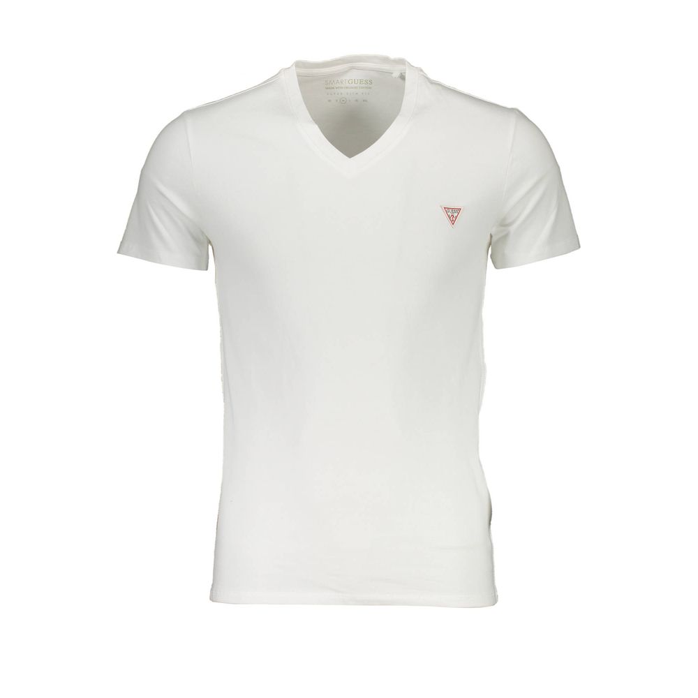 Guess Jeans Weißes Herren-T-Shirt aus Baumwolle