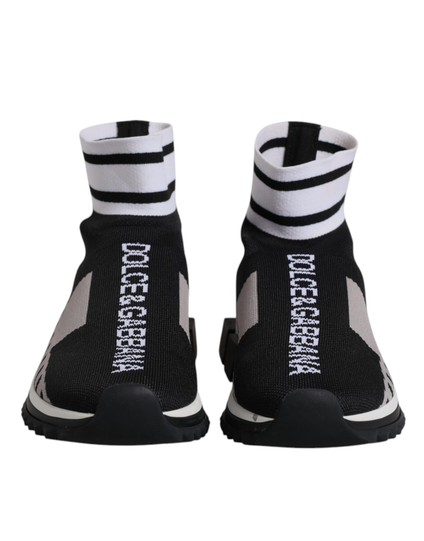 Dolce &amp; Gabbana Schwarz Grau Sorrento Socken Frauen Sneakers Schuhe