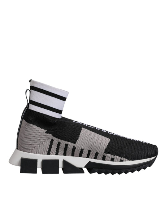 Dolce &amp; Gabbana Schwarz Grau Sorrento Socken Frauen Sneakers Schuhe