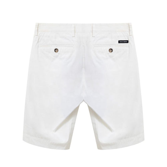Dolce &amp; Gabbana – Weiße Baumwoll-Bermuda