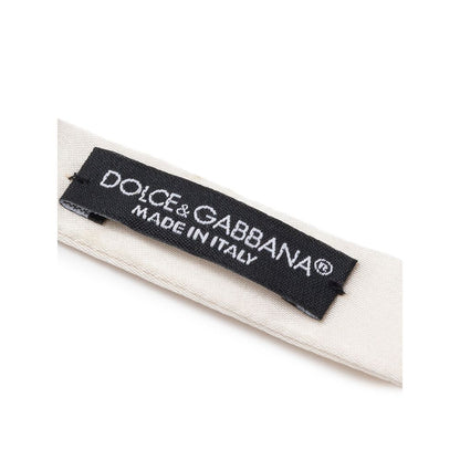 Dolce &amp; Gabbana White Silk Bowty