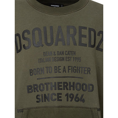 Dsquared² Grüner Baumwoll-Kapuzenpullover