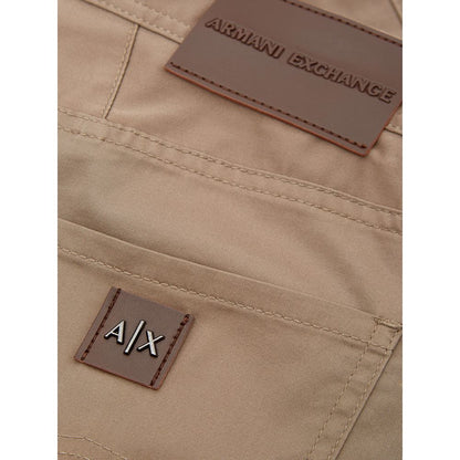 Armani Exchange Brown Cotton Pant
