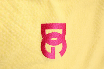 Dolce &amp; Gabbana Yellow Cotton Logo Collared Polo T-shirt