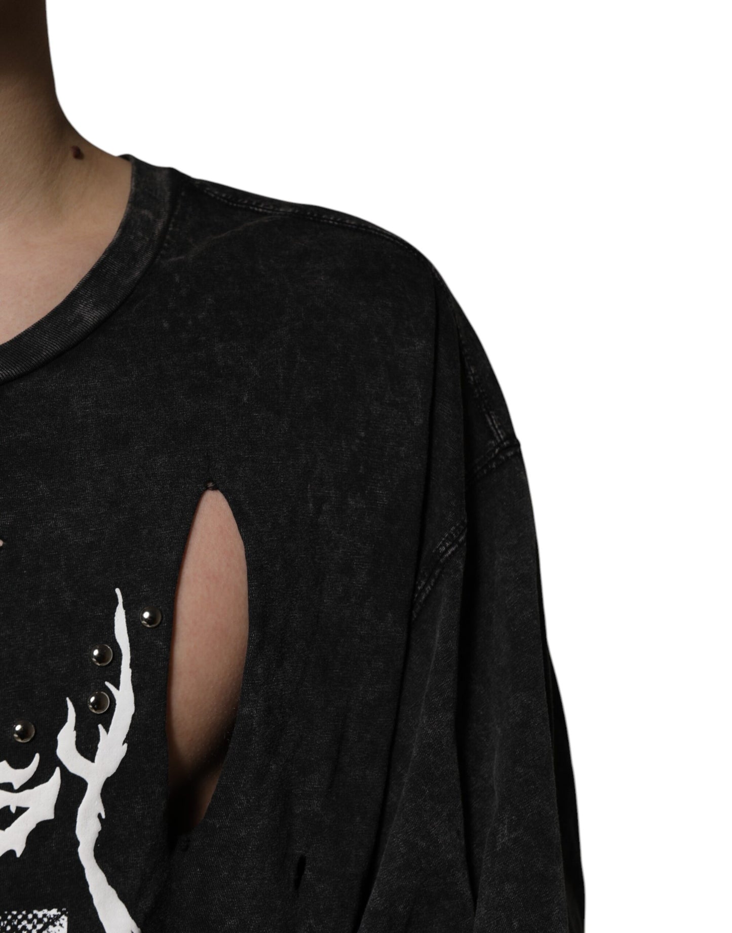 Dolce &amp; Gabbana Black Graphic Print Cotton Crew Neck T-shirt