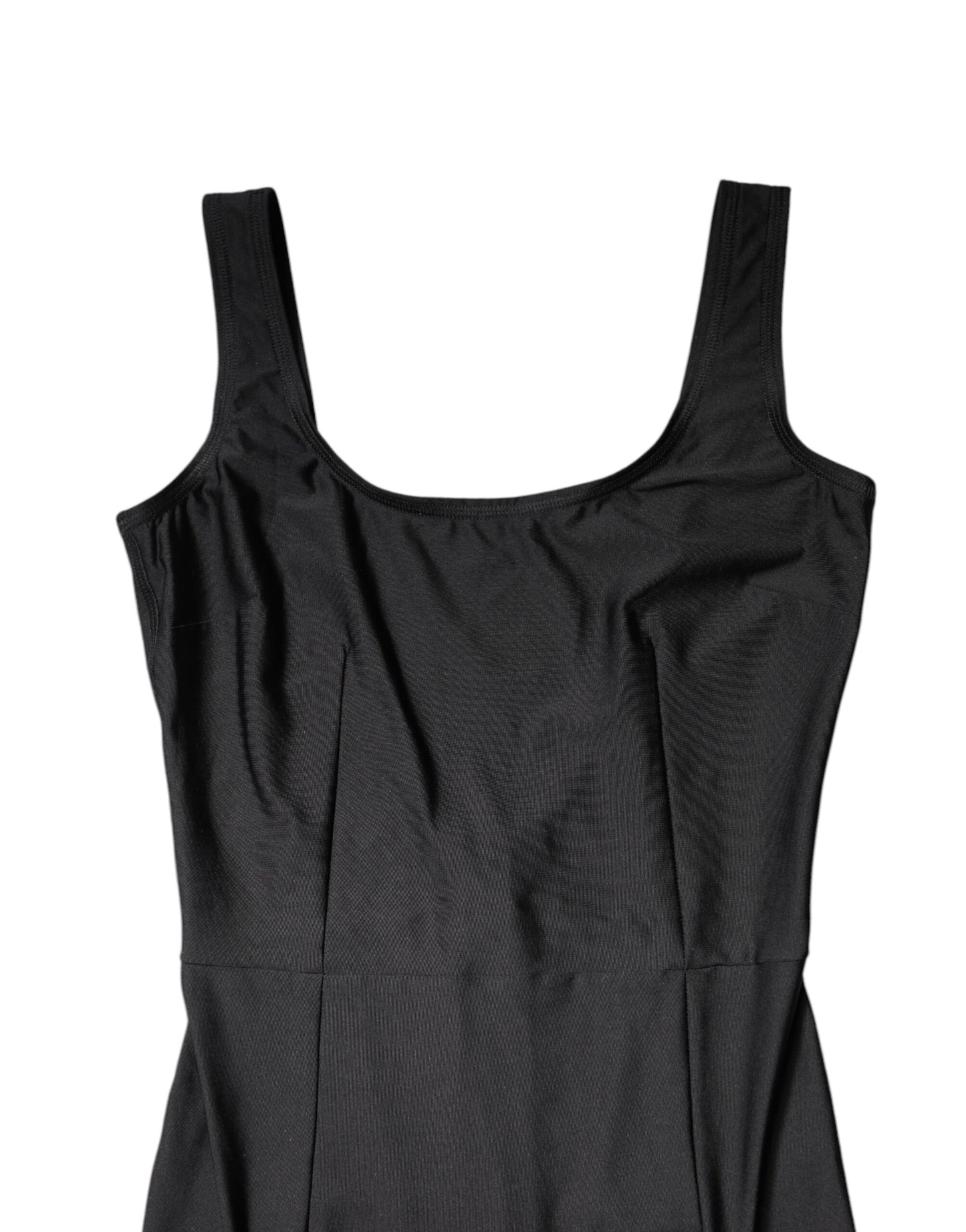 Dolce &amp; Gabbana Schwarzes ärmelloses, figurbetontes Jumpsuit-Kleid für Damen