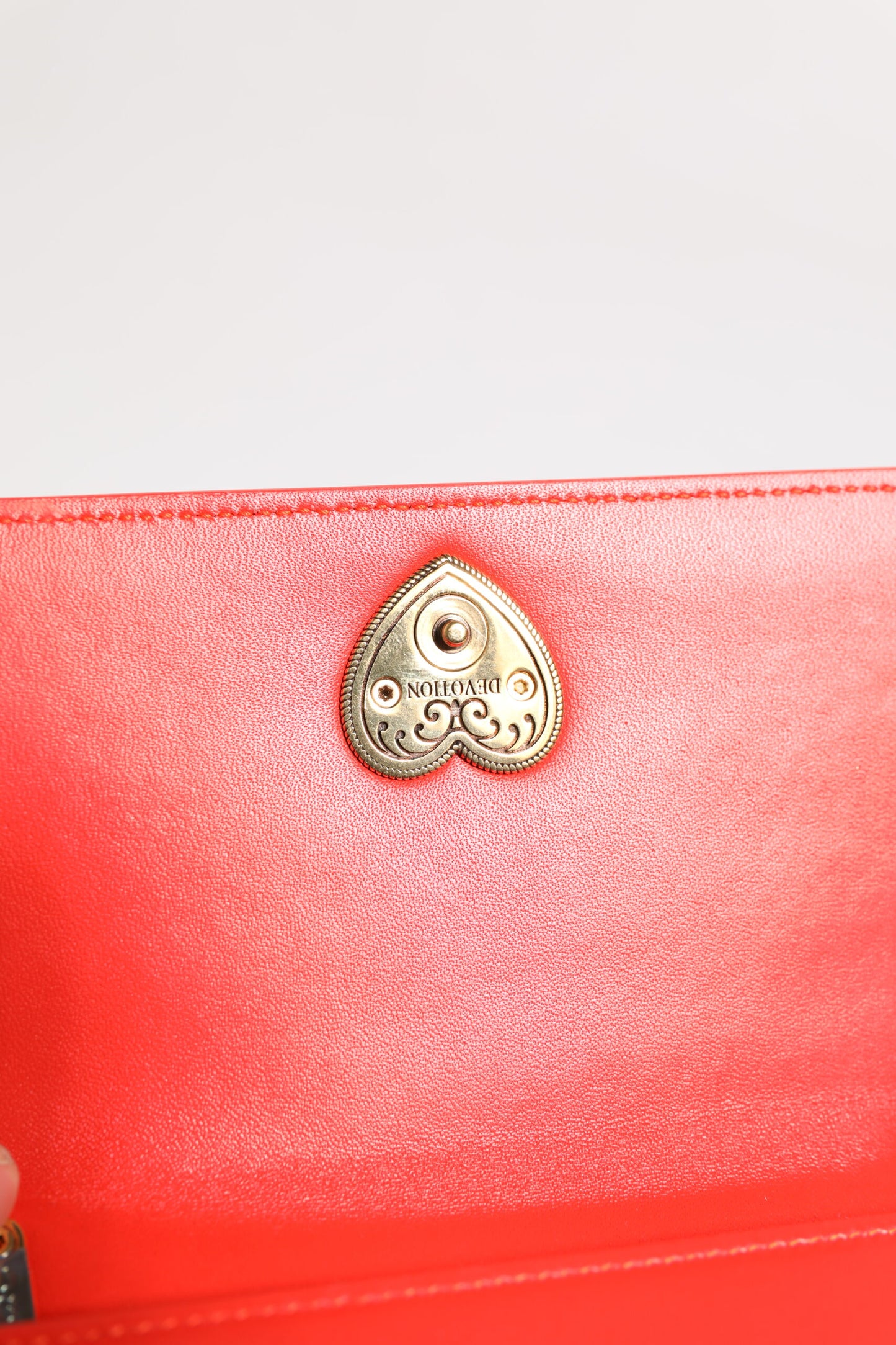 Dolce &amp; Gabbana Red Leather Quilted Devotion Crossbody Phone Cover Bag