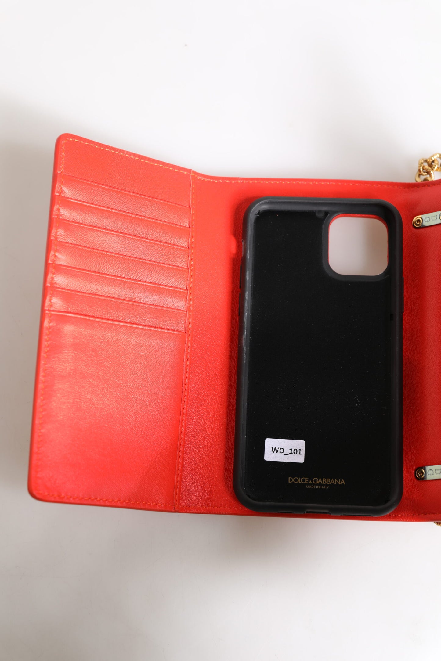 Dolce &amp; Gabbana Red Leather Quilted Devotion Crossbody Phone Cover Bag