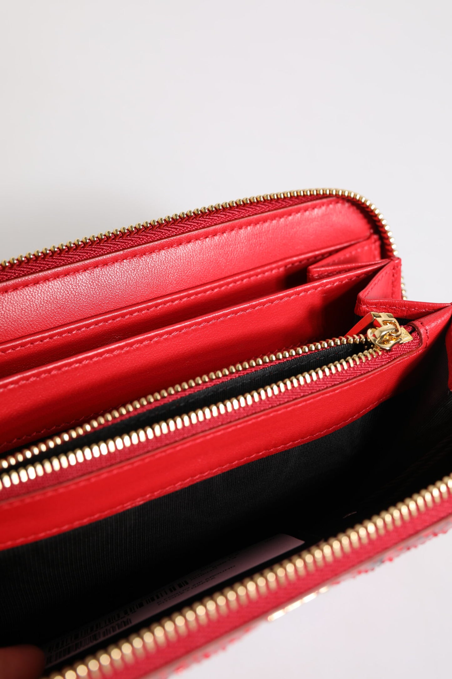 Dolce &amp; Gabbana – Continental-Clutch aus rotem Exotenleder mit Rundum-Reißverschluss