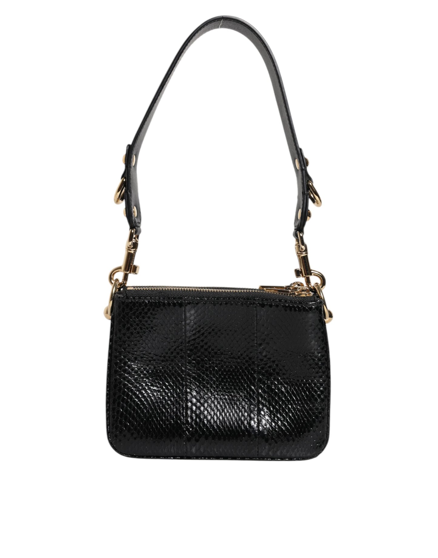 Dolce &amp; Gabbana Black Exotic Leather Shoulder Sling Clutch Bag