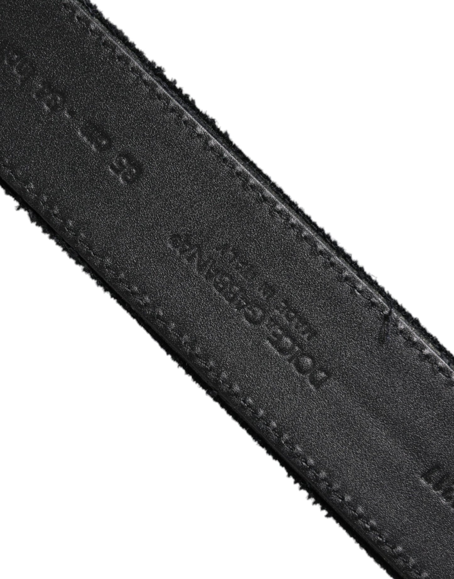 Dolce &amp; Gabbana Black Cotton Silver Tone Metal Buckle Belt