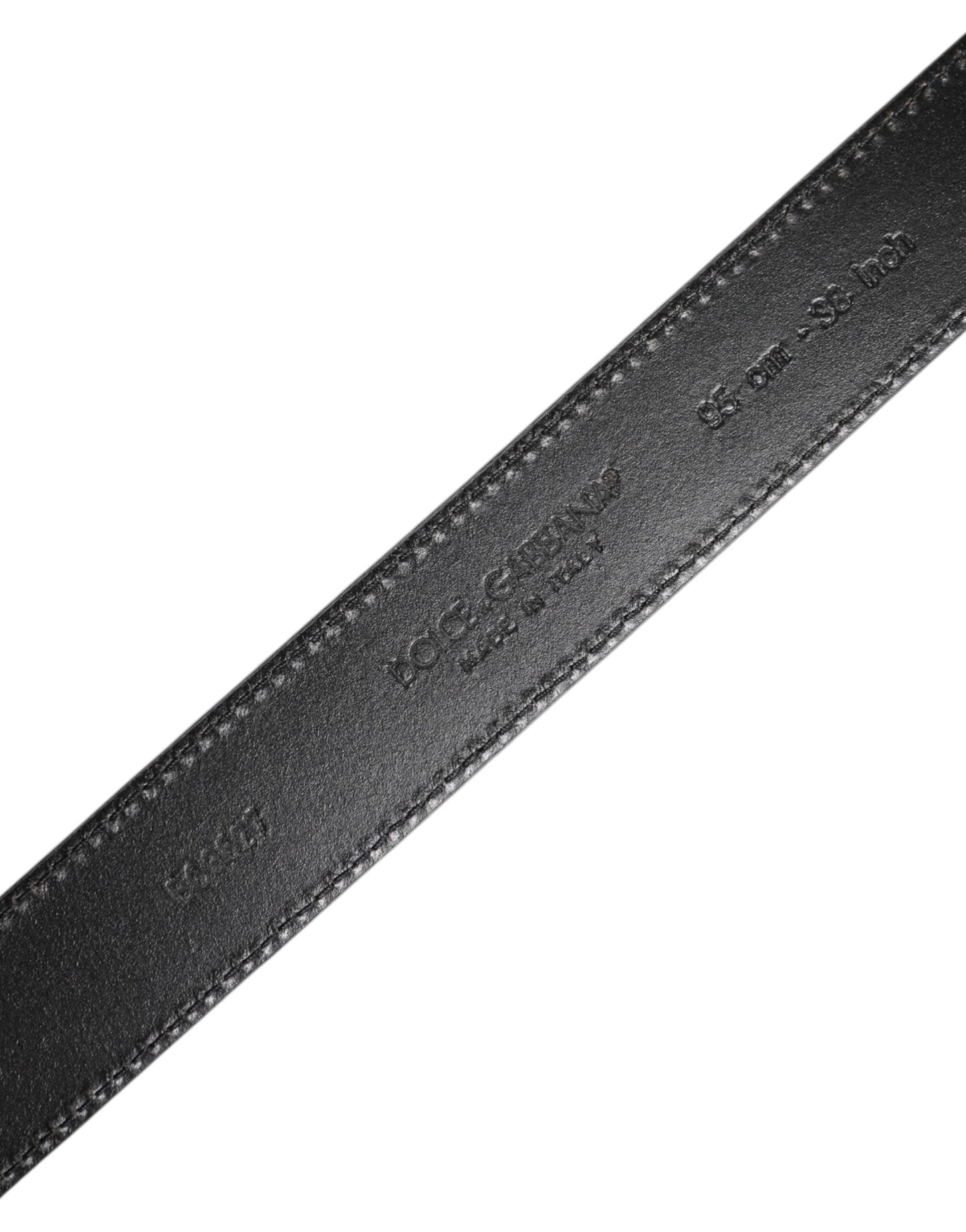 Dolce &amp; Gabbana Black Leather Silver Metal Buckle Belt