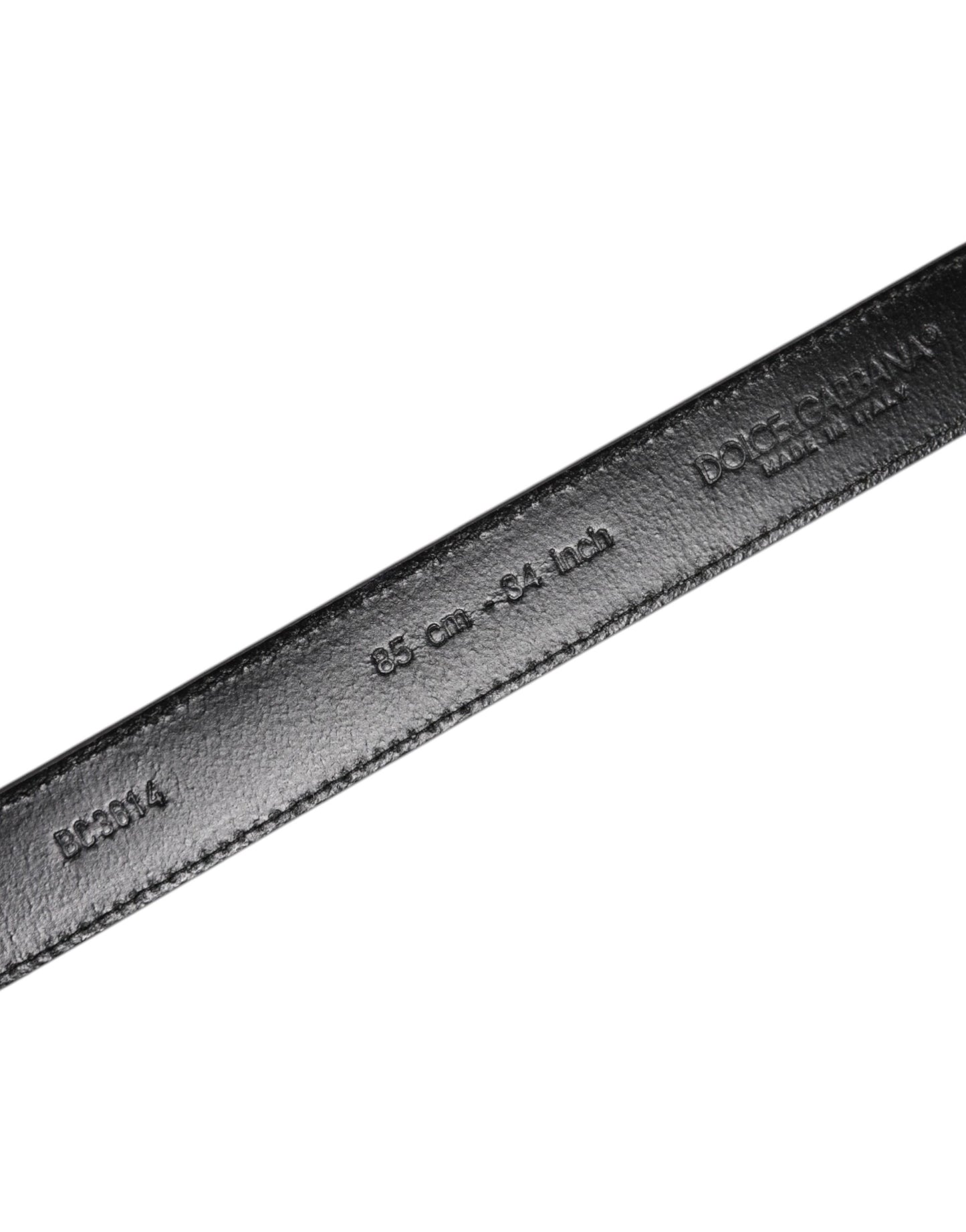 Dolce &amp; Gabbana Gray Leather Silver Tone Metal Buckle Belt