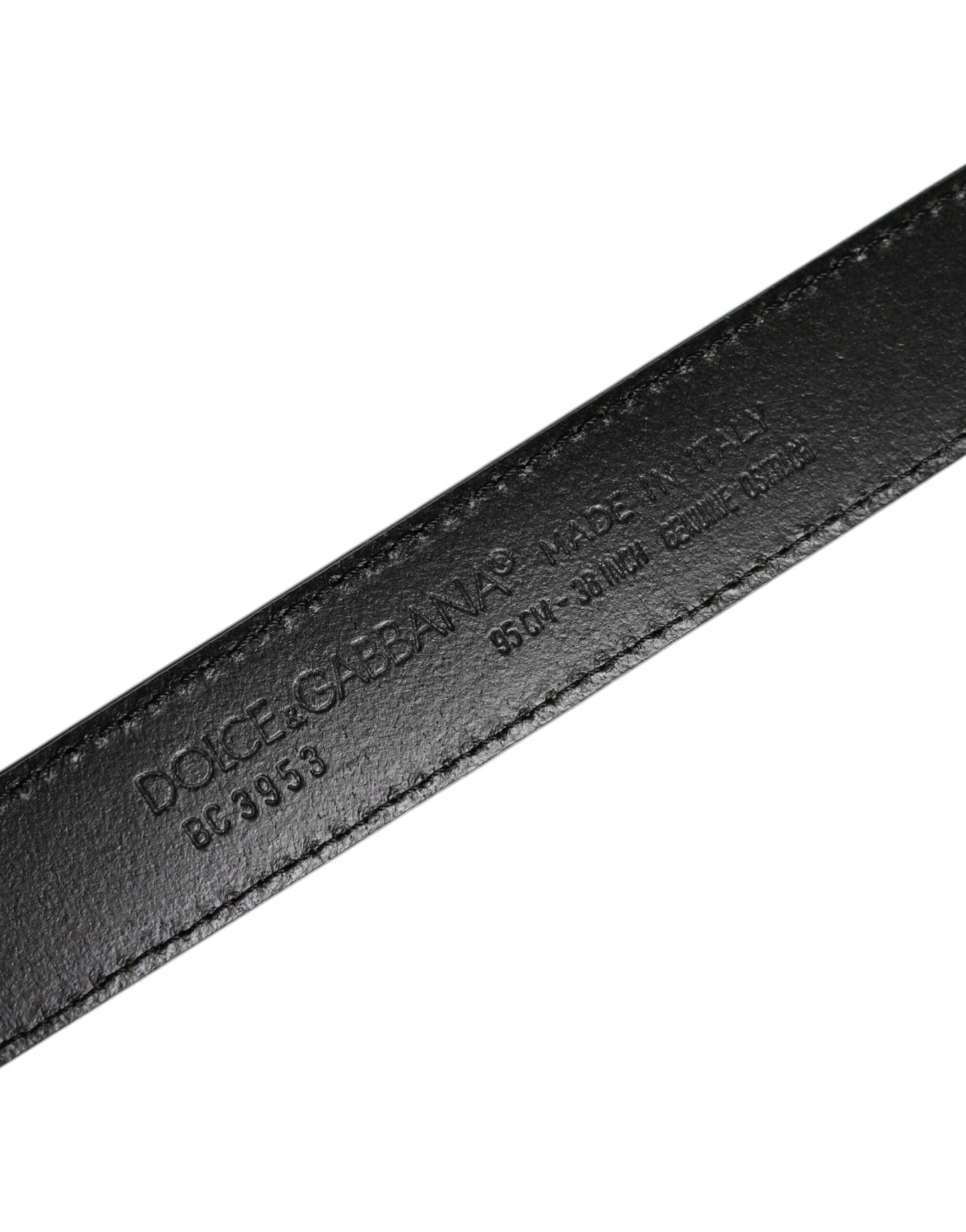 Dolce &amp; Gabbana Green Leather Silver Tone Metal Buckle Belt