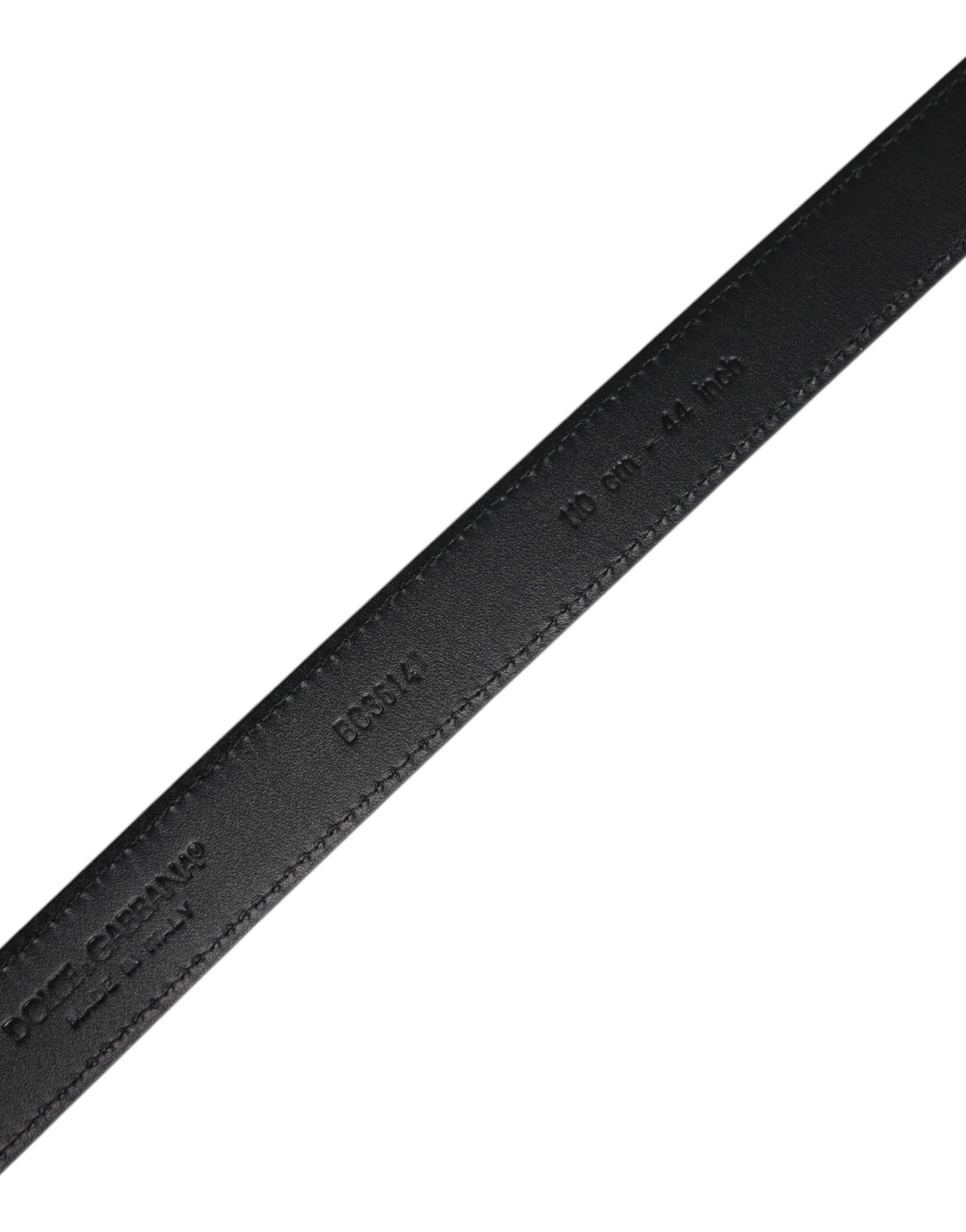 Dolce &amp; Gabbana Black Goat Leather Metal Buckle Classic Belt