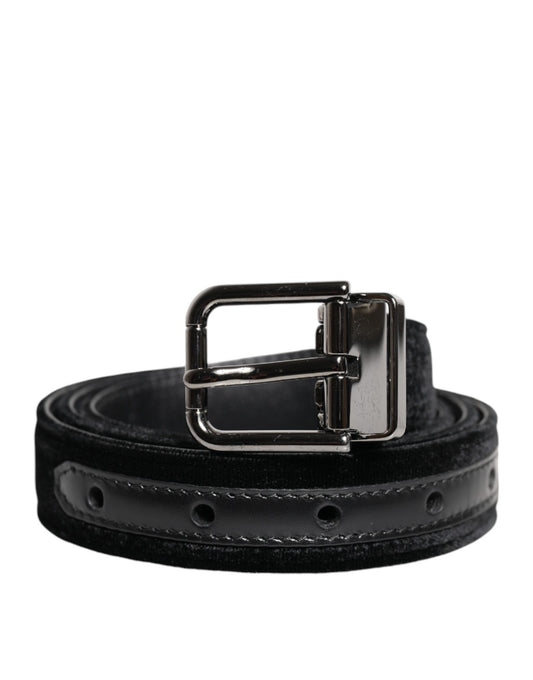 Dolce &amp; Gabbana Black Leather Metal Buckle Classic Belt