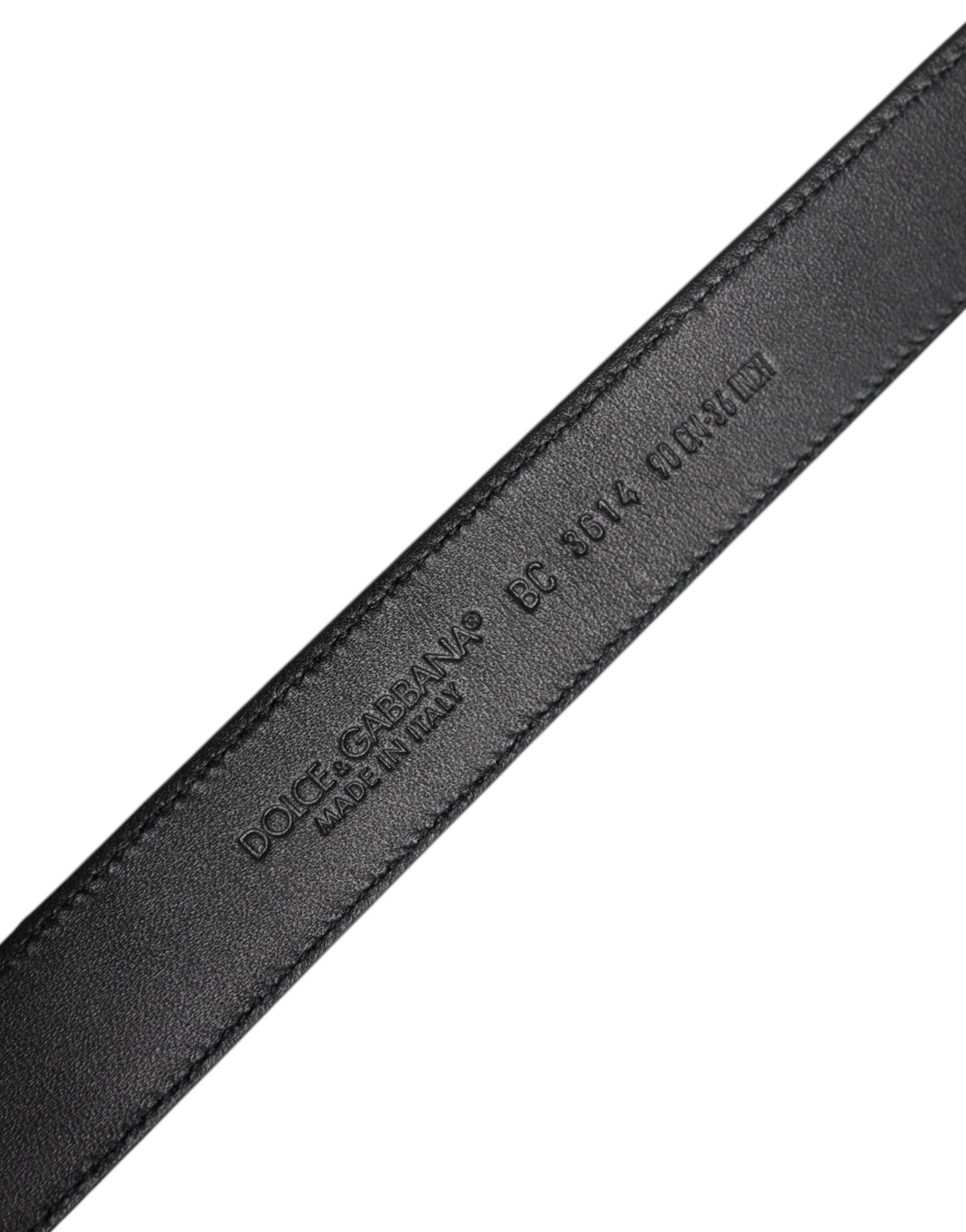 Dolce &amp; Gabbana Black Calf Leather Classic Metal Buckle Belt