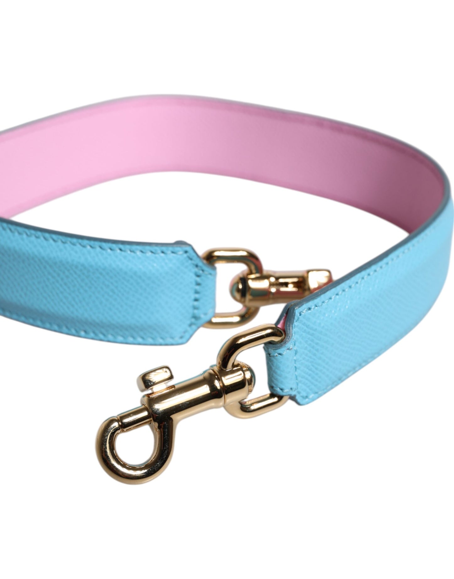 Dolce &amp; Gabbana Pink Blue Leather Handle Bag Shoulder Strap