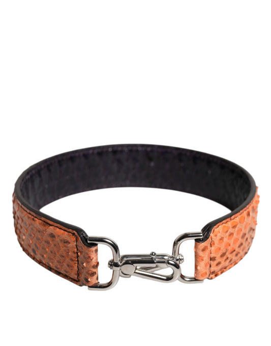 Dolce &amp; Gabbana Black Beige Exotic Leather Bag Shoulder Strap