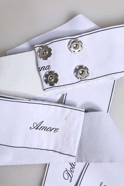 Dolce &amp; Gabbana Weißer Taillengürtel mit breiter Schleife und Logo