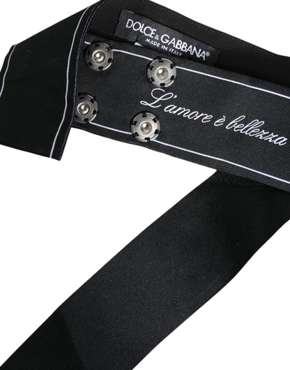 Dolce &amp; Gabbana – Schwarzer Taillengürtel mit breiter Schleife und Logo