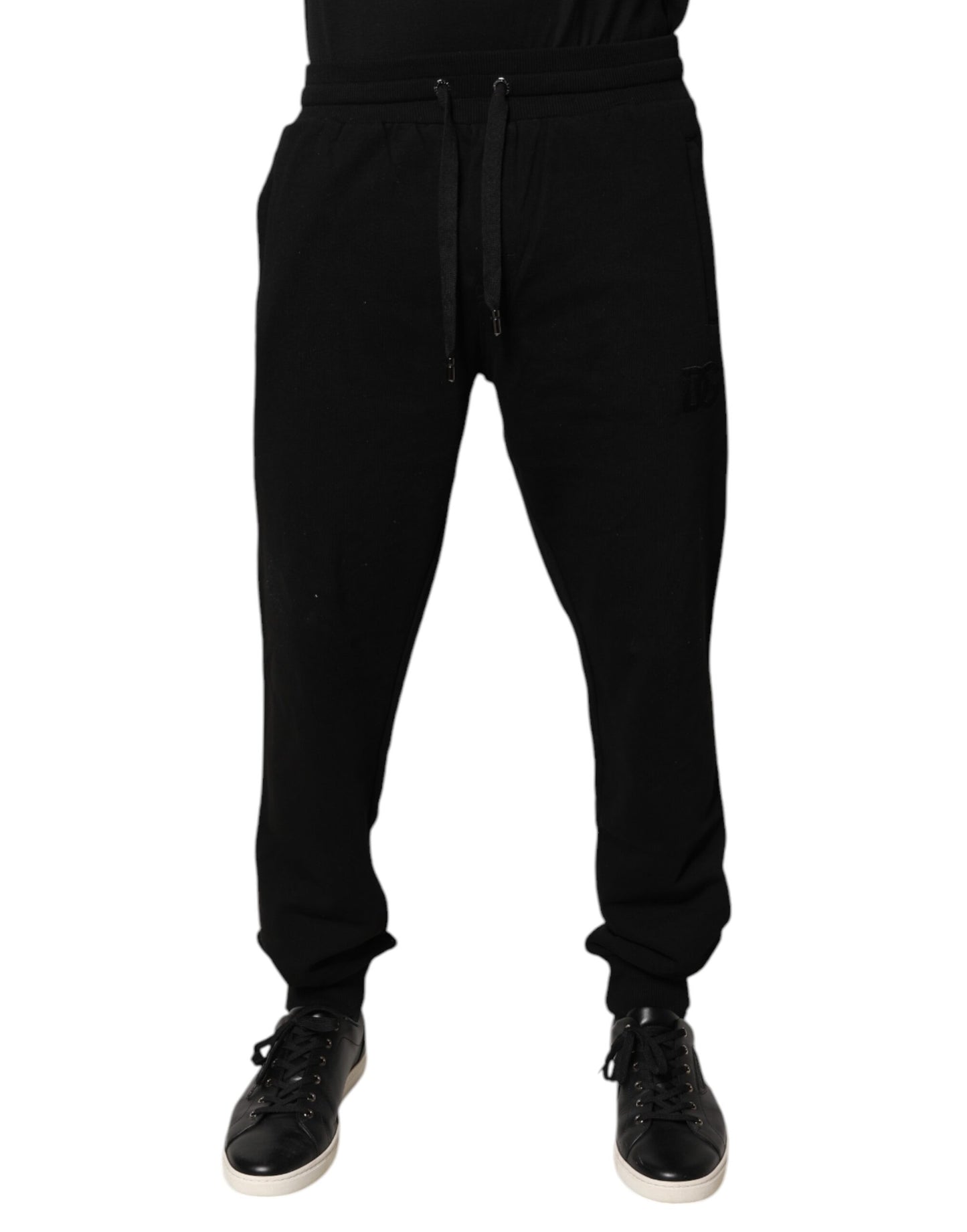 Dolce &amp; Gabbana Black Cotton Mid Waist Jogger Sweatpants Pants