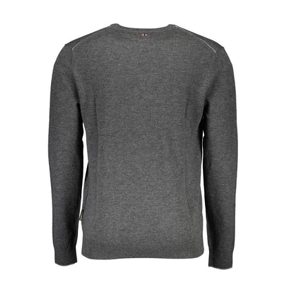 Napapijri Herrenpullover aus grauer Wolle