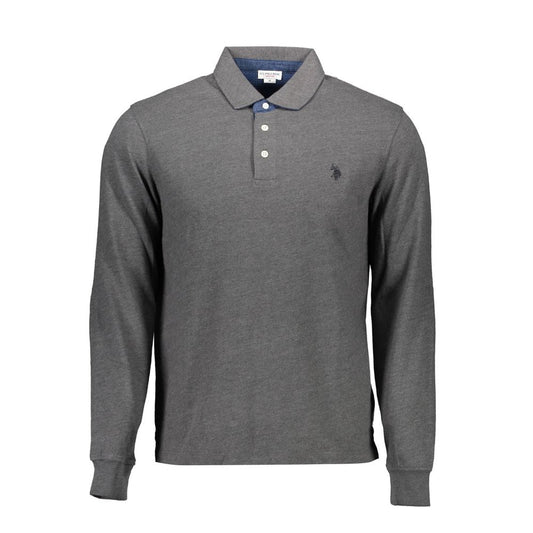 US POLO ASSN. Gray Cotton Men Polo Shirt