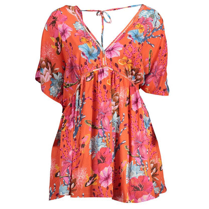 Desigual Rotes Viskose-Damenkleid