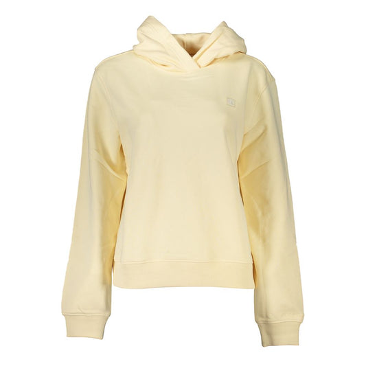 Calvin Klein – Beiges Kapuzensweatshirt mit gebürstetem Logo