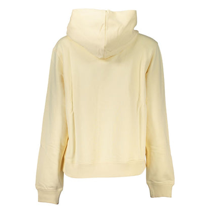 Calvin Klein – Beiges Kapuzensweatshirt mit gebürstetem Logo