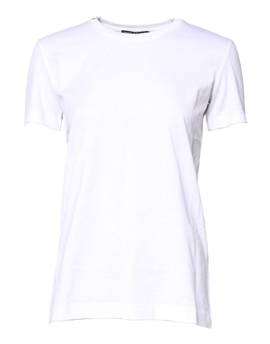 Dolce &amp; Gabbana – Weißes T-Shirt aus Baumwolle mit Rundhalsausschnitt und kurzen Ärmeln